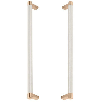 Emtek - Glass Shower Door Back to Back, Select Appliance Pull 12 Inch C-C, Rectangular Stem, Knurled Bar