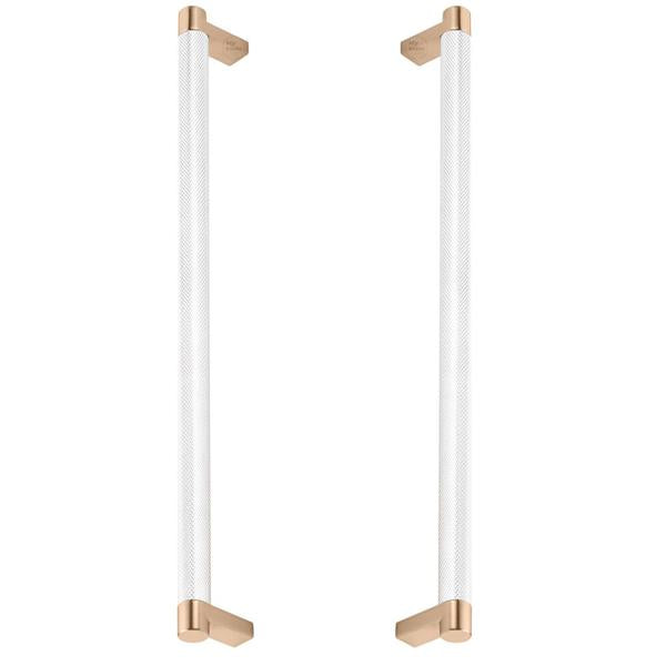 Emtek - Glass Shower Door Back to Back, Select Appliance Pull 12 Inch C-C, Rectangular Stem, Knurled Bar