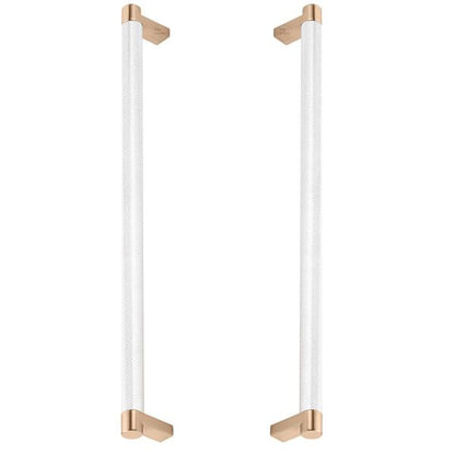 Emtek - Glass Shower Door Back to Back, Select Appliance Pull 12 Inch C-C, Rectangular Stem, Knurled Bar