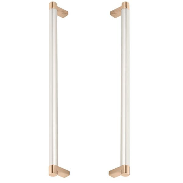Emtek - Back to Back, Select Appliance Pull 12 Inch C-C, Rectangular Stem, Smooth Bar
