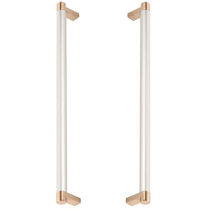 Emtek - Glass Shower Door Back to Back, Select Appliance Pull 12 Inch C-C, Rectangular Stem, Smooth Bar