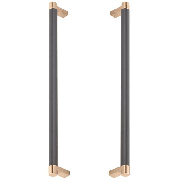 Emtek - Glass Shower Door Back to Back, Select Appliance Pull 12 Inch C-C, Rectangular Stem, Smooth Bar