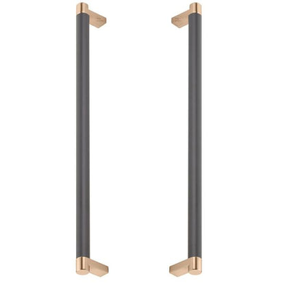 Emtek - Glass Shower Door Back to Back, Select Appliance Pull 12 Inch C-C, Rectangular Stem, Smooth Bar