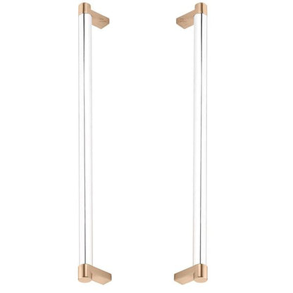 Emtek - Back to Back, Select Appliance Pull 12 Inch C-C, Rectangular Stem, Smooth Bar