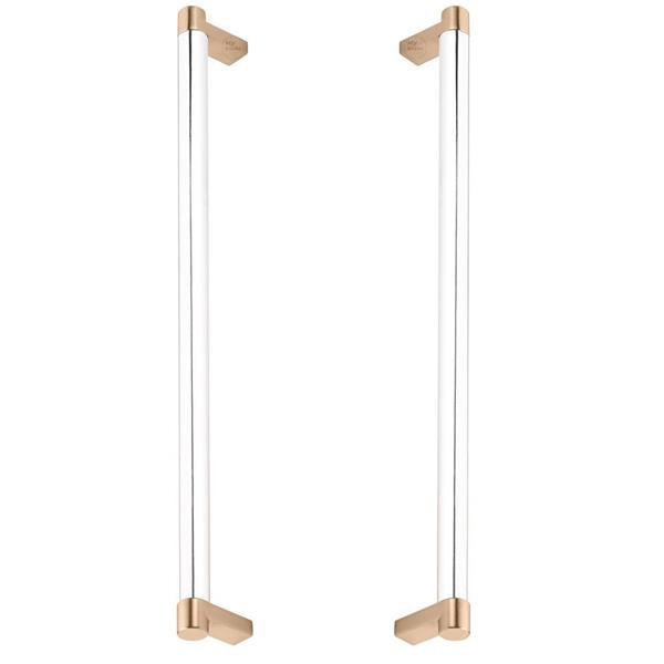 Emtek - Glass Shower Door Back to Back, Select Appliance Pull 12 Inch C-C, Rectangular Stem, Smooth Bar