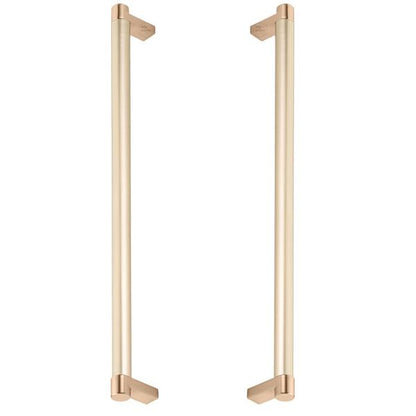 Emtek - Glass Shower Door Back to Back, Select Appliance Pull 12 Inch C-C, Rectangular Stem, Smooth Bar