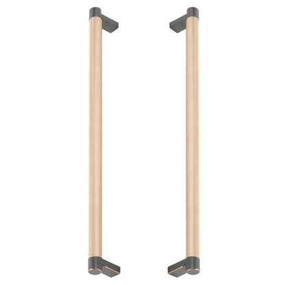 Emtek - Glass Shower Door Back to Back, Select Appliance Pull 12 Inch C-C, Rectangular Stem, Knurled Bar