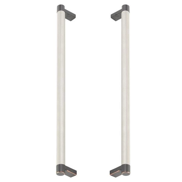 Emtek - Back to Back, Select Appliance Pull 12 Inch C-C, Rectangular Stem, Knurled Bar