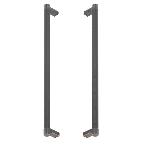 Emtek - Back to Back, Select Appliance Pull 12 Inch C-C, Rectangular Stem, Knurled Bar
