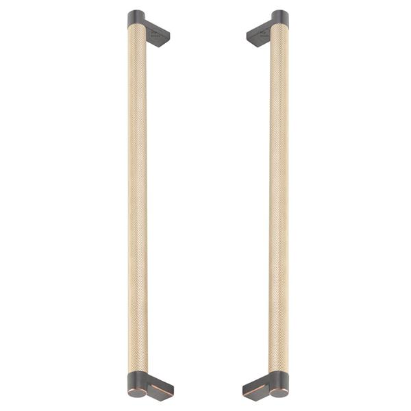 Emtek - Back to Back, Select Appliance Pull 12 Inch C-C, Rectangular Stem, Knurled Bar