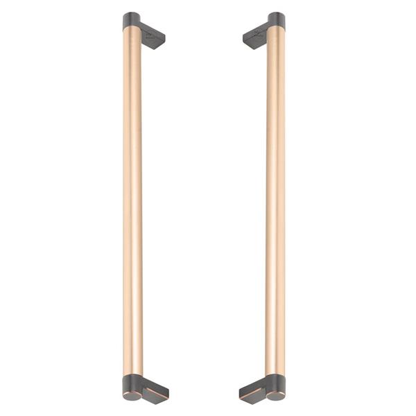 Emtek - Glass Shower Door Back to Back, Select Appliance Pull 12 Inch C-C, Rectangular Stem, Smooth Bar