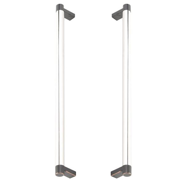 Emtek - Glass Shower Door Back to Back, Select Appliance Pull 12 Inch C-C, Rectangular Stem, Smooth Bar