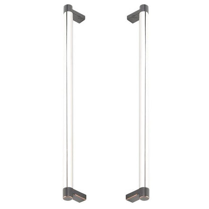 Emtek - Glass Shower Door Back to Back, Select Appliance Pull 12 Inch C-C, Rectangular Stem, Smooth Bar