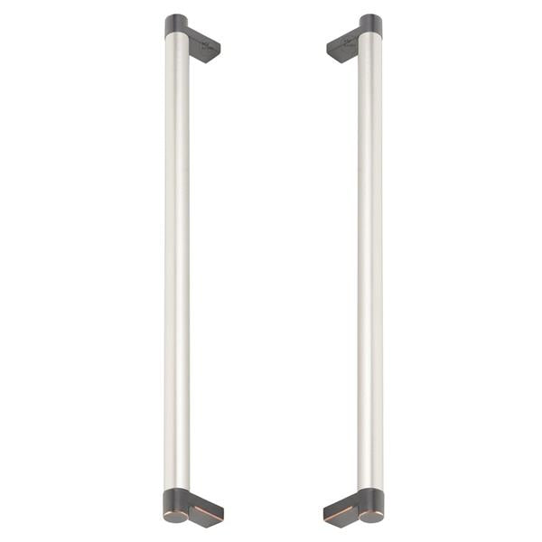 Emtek - Glass Shower Door Back to Back, Select Appliance Pull 12 Inch C-C, Rectangular Stem, Smooth Bar