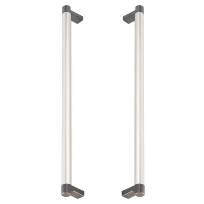 Emtek - Glass Shower Door Back to Back, Select Appliance Pull 12 Inch C-C, Rectangular Stem, Smooth Bar