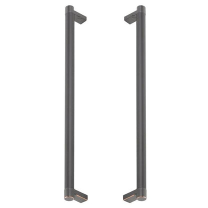 Emtek - Back to Back, Select Appliance Pull 12 Inch C-C, Rectangular Stem, Smooth Bar
