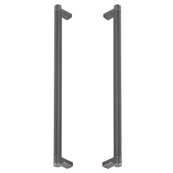 Emtek - Glass Shower Door Back to Back, Select Appliance Pull 12 Inch C-C, Rectangular Stem, Smooth Bar