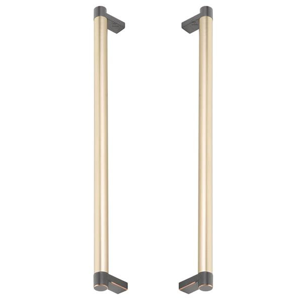 Emtek - Glass Shower Door Back to Back, Select Appliance Pull 12 Inch C-C, Rectangular Stem, Smooth Bar