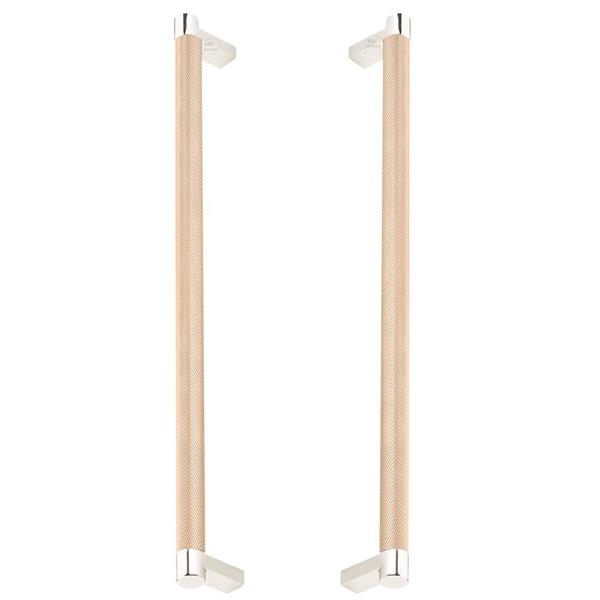 Emtek - Back to Back, Select Appliance Pull 12 Inch C-C, Rectangular Stem, Knurled Bar