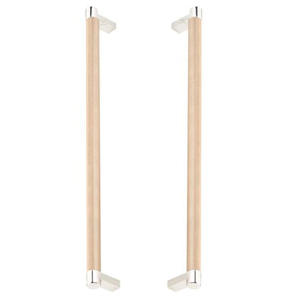 Emtek - Glass Shower Door Back to Back, Select Appliance Pull 12 Inch C-C, Rectangular Stem, Knurled Bar