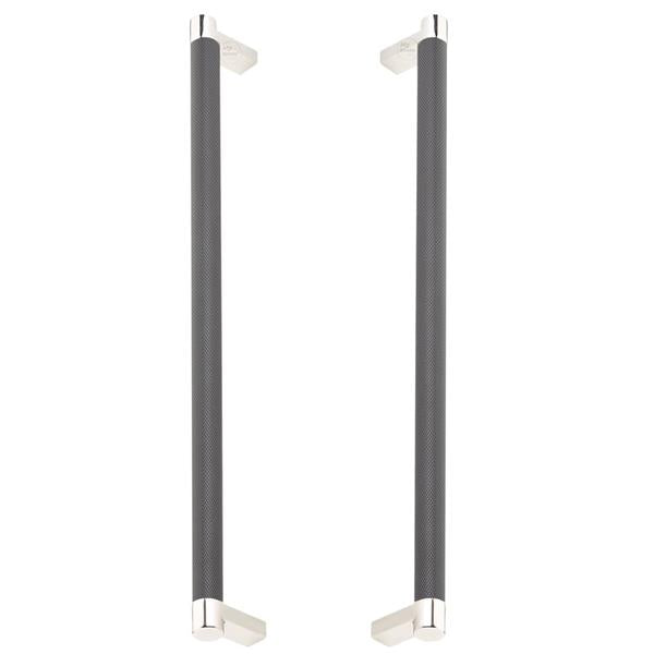 Emtek - Glass Shower Door Back to Back, Select Appliance Pull 12 Inch C-C, Rectangular Stem, Knurled Bar