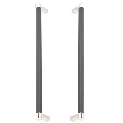 Emtek - Glass Shower Door Back to Back, Select Appliance Pull 12 Inch C-C, Rectangular Stem, Knurled Bar