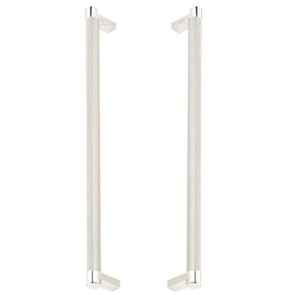 Emtek - Glass Shower Door Back to Back, Select Appliance Pull 12 Inch C-C, Rectangular Stem, Knurled Bar