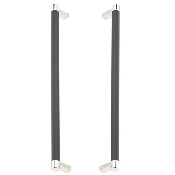 Emtek - Glass Shower Door Back to Back, Select Appliance Pull 12 Inch C-C, Rectangular Stem, Knurled Bar