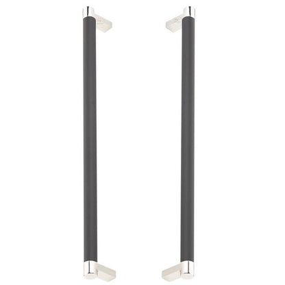 Emtek - Glass Shower Door Back to Back, Select Appliance Pull 12 Inch C-C, Rectangular Stem, Knurled Bar