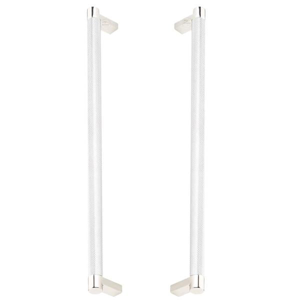 Emtek - Back to Back, Select Appliance Pull 12 Inch C-C, Rectangular Stem, Knurled Bar