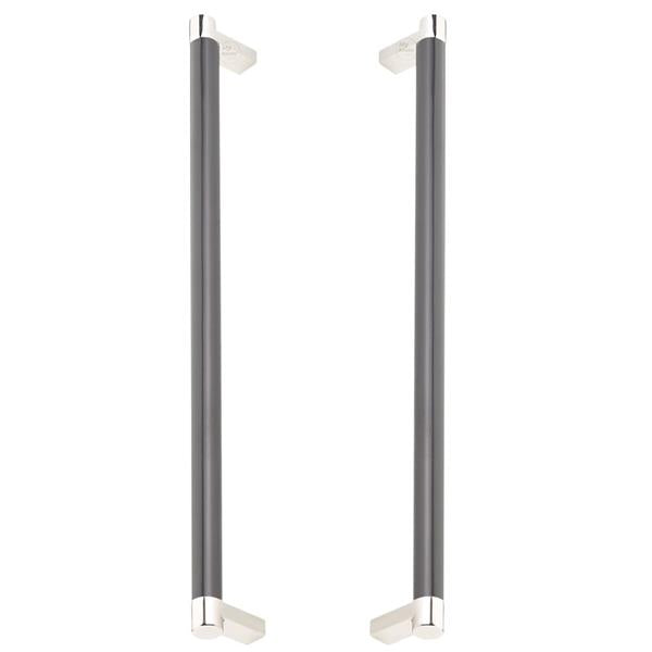 Emtek - Glass Shower Door Back to Back, Select Appliance Pull 12 Inch C-C, Rectangular Stem, Smooth Bar