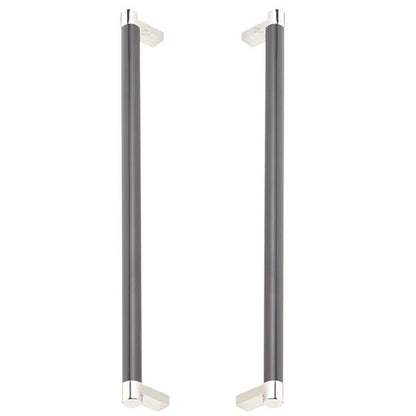 Emtek - Glass Shower Door Back to Back, Select Appliance Pull 12 Inch C-C, Rectangular Stem, Smooth Bar