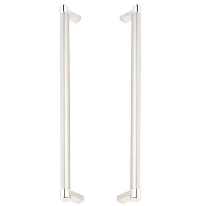 Emtek - Glass Shower Door Back to Back, Select Appliance Pull 12 Inch C-C, Rectangular Stem, Smooth Bar