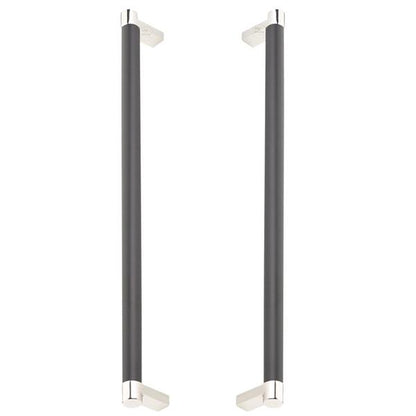 Emtek - Glass Shower Door Back to Back, Select Appliance Pull 12 Inch C-C, Rectangular Stem, Smooth Bar