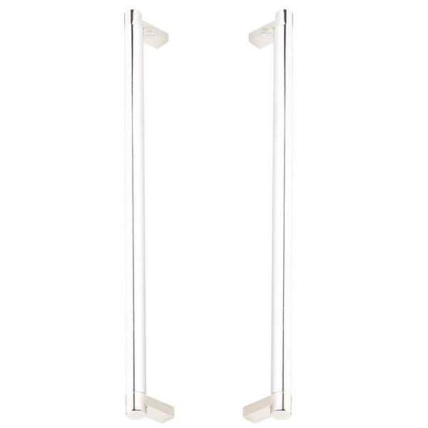 Emtek - Glass Shower Door Back to Back, Select Appliance Pull 12 Inch C-C, Rectangular Stem, Smooth Bar