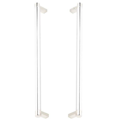 Emtek - Glass Shower Door Back to Back, Select Appliance Pull 12 Inch C-C, Rectangular Stem, Smooth Bar