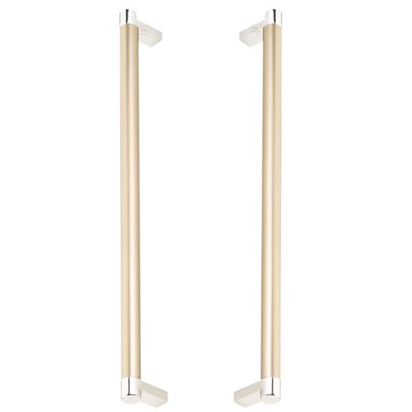Emtek - Glass Shower Door Back to Back, Select Appliance Pull 12 Inch C-C, Rectangular Stem, Smooth Bar