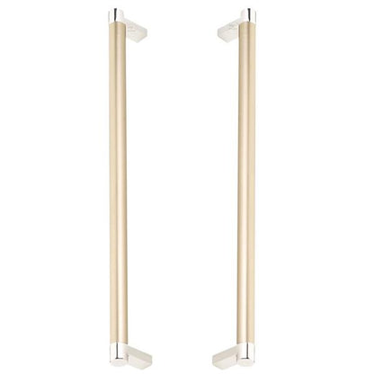 Emtek - Glass Shower Door Back to Back, Select Appliance Pull 12 Inch C-C, Rectangular Stem, Smooth Bar