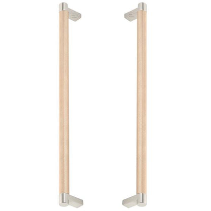 Emtek - Glass Shower Door Back to Back, Select Appliance Pull 12 Inch C-C, Rectangular Stem, Knurled Bar