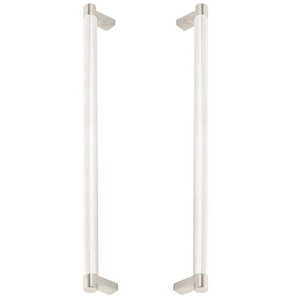 Emtek - Glass Shower Door Back to Back, Select Appliance Pull 12 Inch C-C, Rectangular Stem, Knurled Bar
