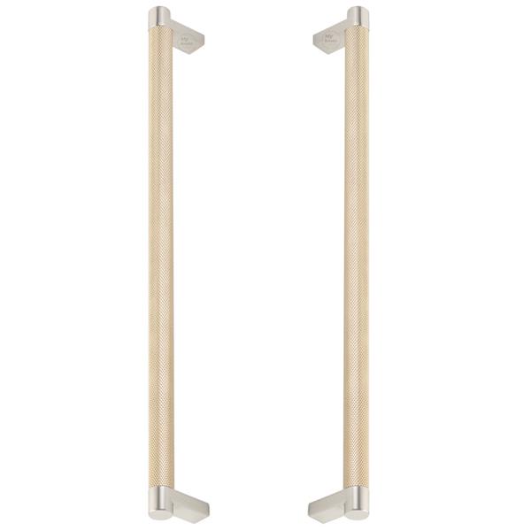 Emtek - Back to Back, Select Appliance Pull 12 Inch C-C, Rectangular Stem, Knurled Bar