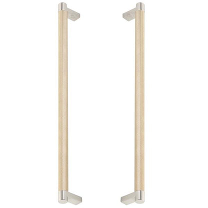 Emtek - Back to Back, Select Appliance Pull 12 Inch C-C, Rectangular Stem, Knurled Bar