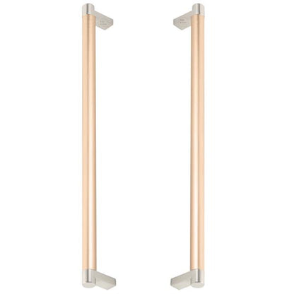 Emtek - Back to Back, Select Appliance Pull 12 Inch C-C, Rectangular Stem, Smooth Bar