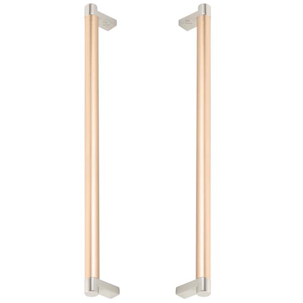 Emtek - Glass Shower Door Back to Back, Select Appliance Pull 12 Inch C-C, Rectangular Stem, Smooth Bar