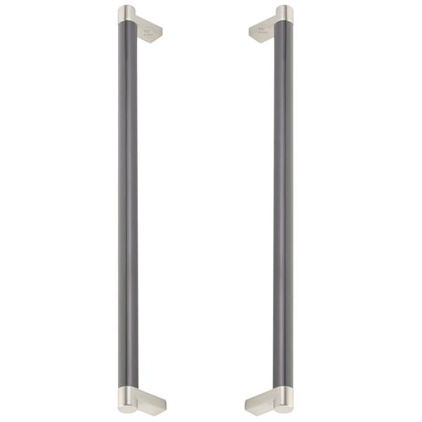 Emtek - Glass Shower Door Back to Back, Select Appliance Pull 12 Inch C-C, Rectangular Stem, Smooth Bar