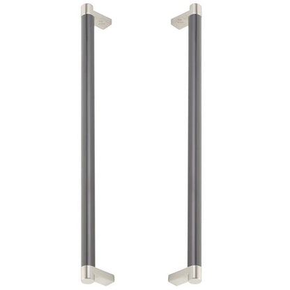 Emtek - Glass Shower Door Back to Back, Select Appliance Pull 12 Inch C-C, Rectangular Stem, Smooth Bar