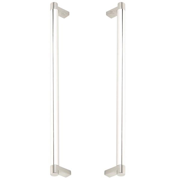 Emtek - Glass Shower Door Back to Back, Select Appliance Pull 12 Inch C-C, Rectangular Stem, Smooth Bar