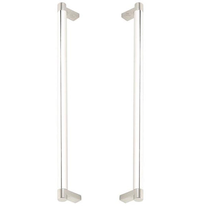 Emtek - Glass Shower Door Back to Back, Select Appliance Pull 12 Inch C-C, Rectangular Stem, Smooth Bar