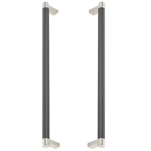 Emtek - Glass Shower Door Back to Back, Select Appliance Pull 12 Inch C-C, Rectangular Stem, Smooth Bar