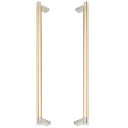 Emtek - Glass Shower Door Back to Back, Select Appliance Pull 12 Inch C-C, Rectangular Stem, Smooth Bar